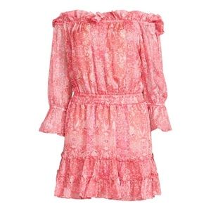 MISA LOS ANGELES Danae Floral Blouson Mini Dress in Washed Rose Size Small